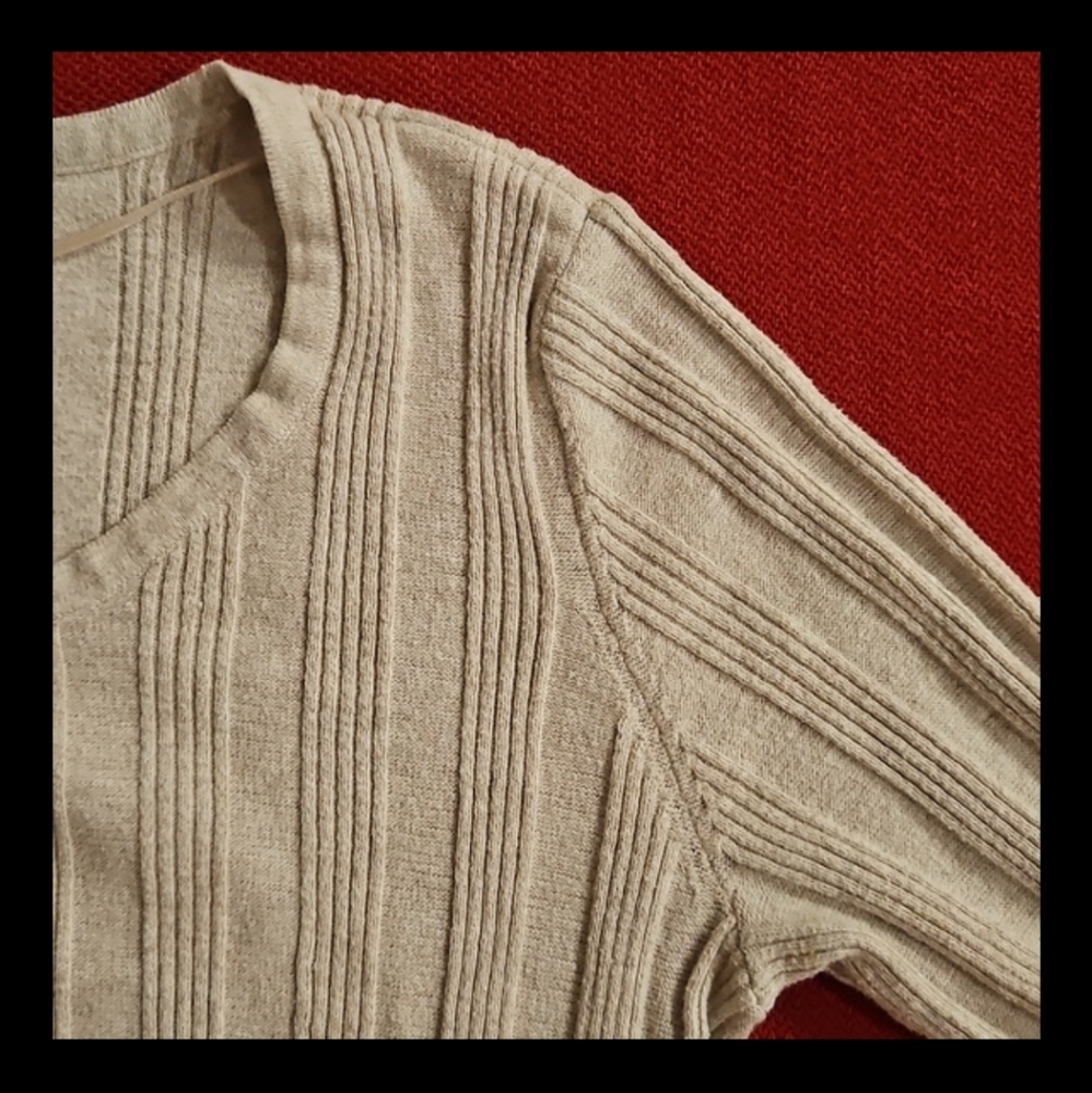 Style & Co. Cream Ribbed Tunic Top Small - Picture 3 of 8